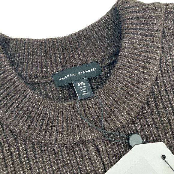Universal Standard better than wool dolman sleeve Brown Ribbed Sweater 4XS 00 - Picture 7 of 12